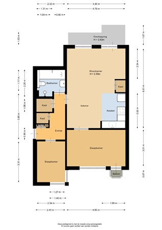 Floorplan - Bloemkwekersstraat 115, 3014 PA Rotterdam